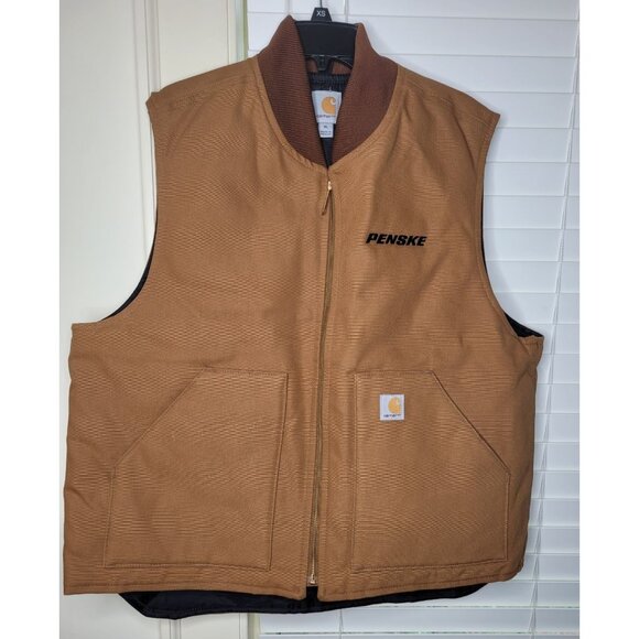 Carhartt Other - Carhartt Mens Duck Canvas Vest XL Brown Workwear 3rd Party Logo LN